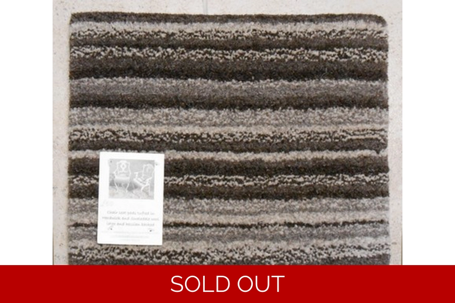 Tufted Seat Pad in Natural Herdwick Wool Narrow Stripes